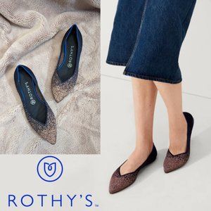 ROTHY'S The Point Midnight Metallic Flats Women's Size 9